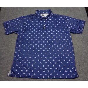 Men's Navy Blue Printed Polo Shirt - Unknown Brand